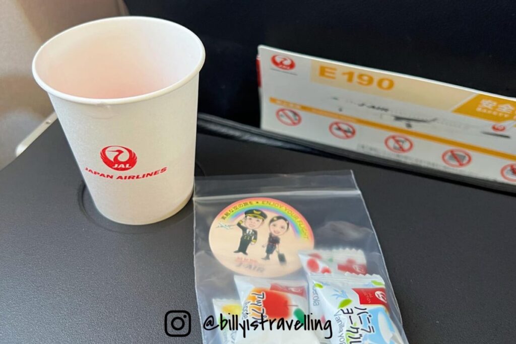 日本航空國內線航班提供免費飲品服務