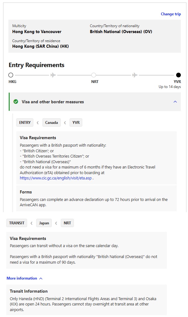 BNO持有人去加拿大需於出發前申請ETA方可入境