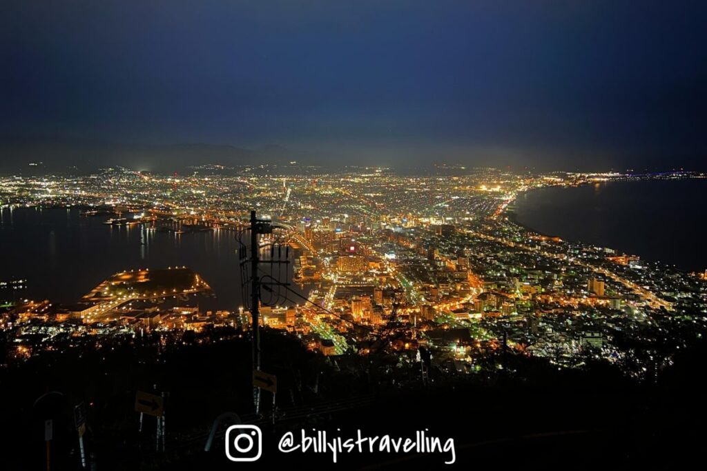 世界三大夜景之一的函館山夜景,冬季空氣通透明亮。