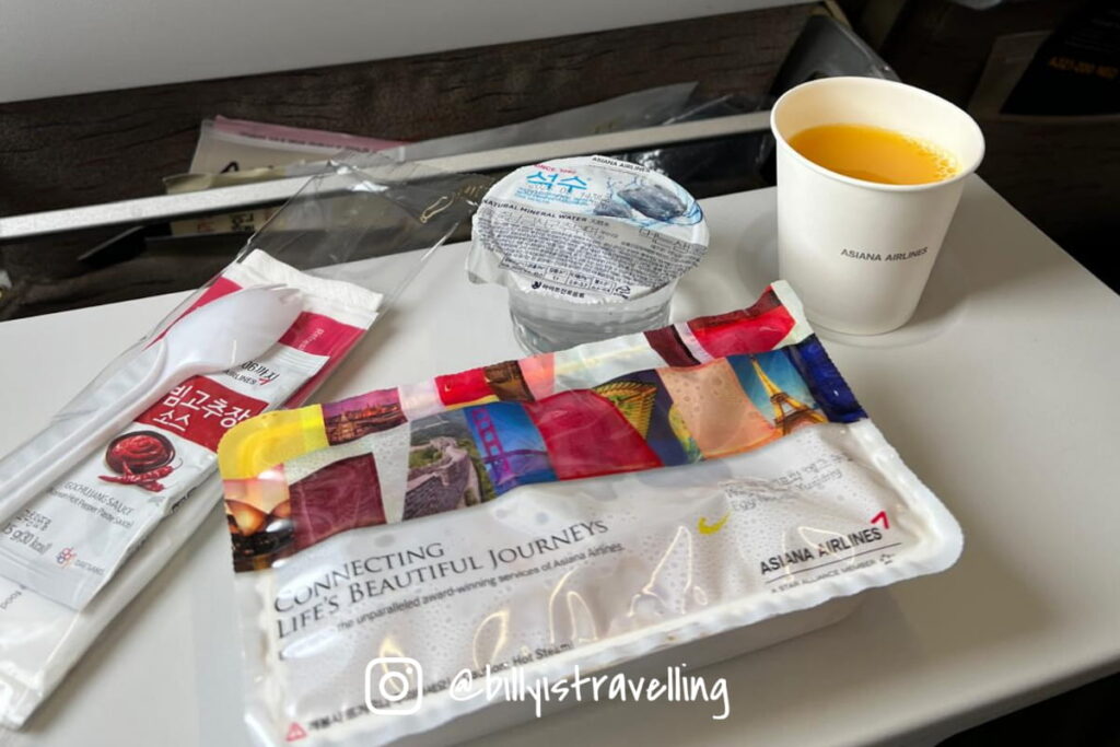 韓亞航空OZ118飛機餐