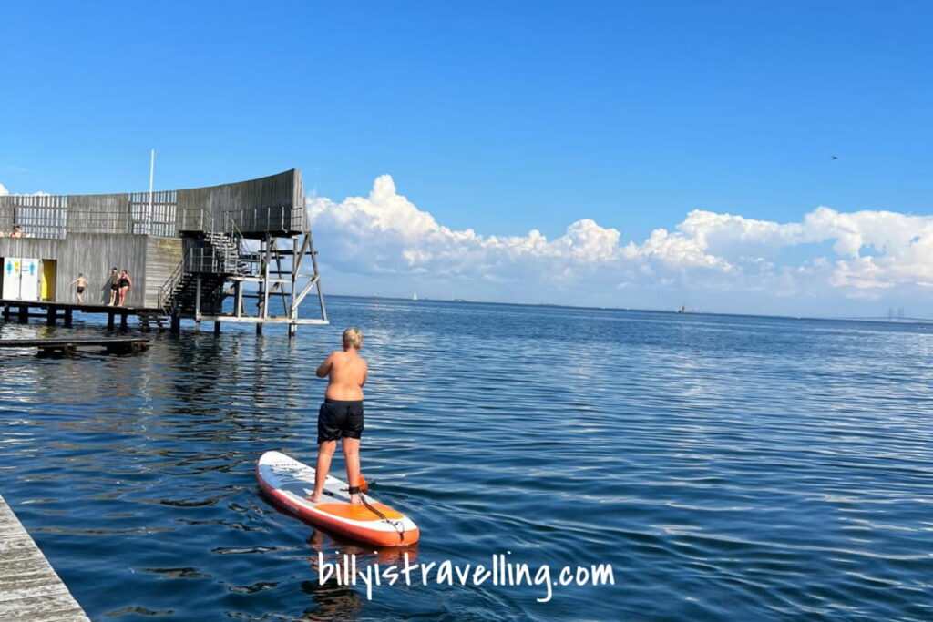 playing water sport in kastrup sea bath