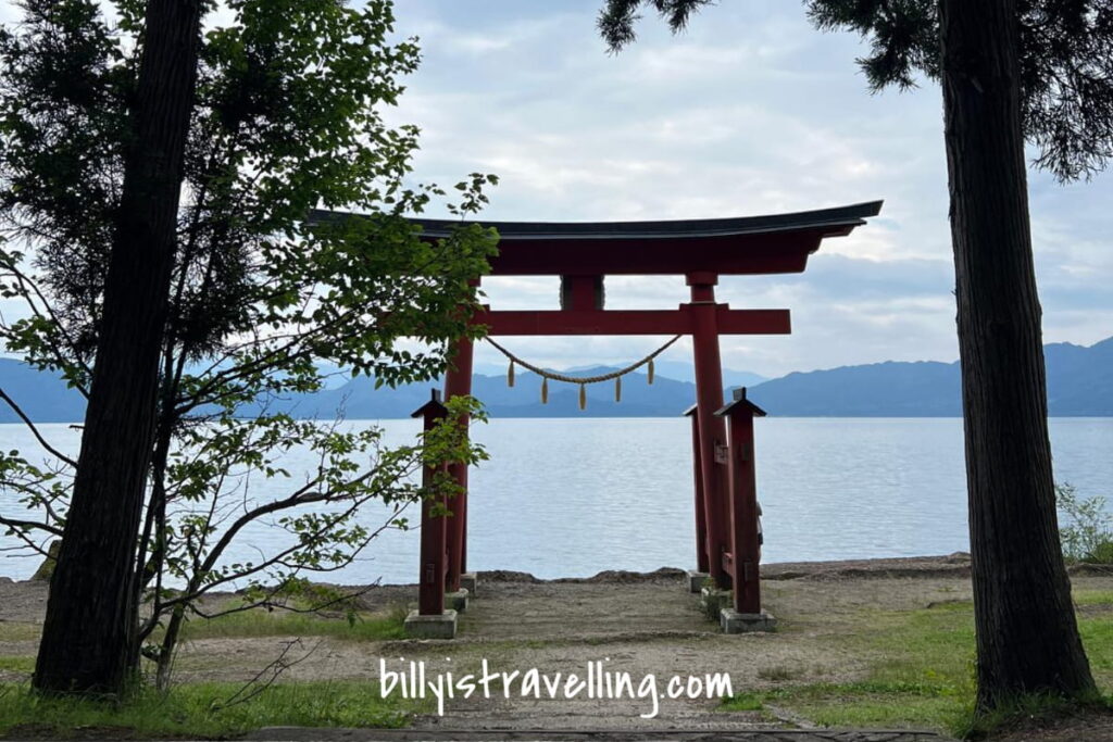 akita lake tazawa goza no ishi shrine