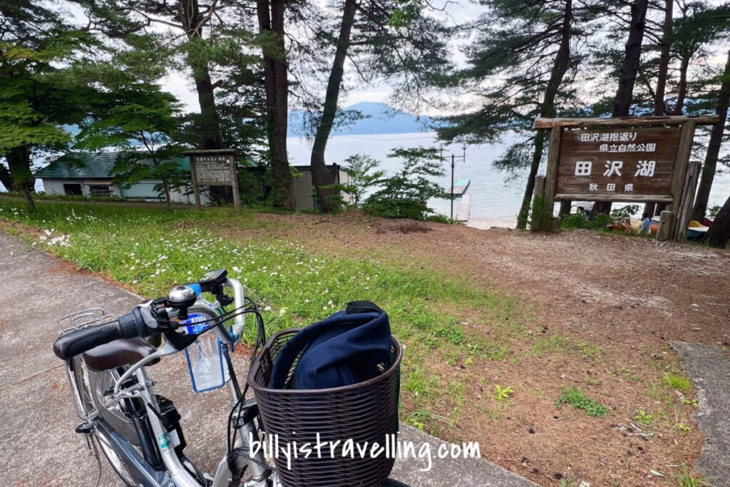 cycling around lake tazawa in akita