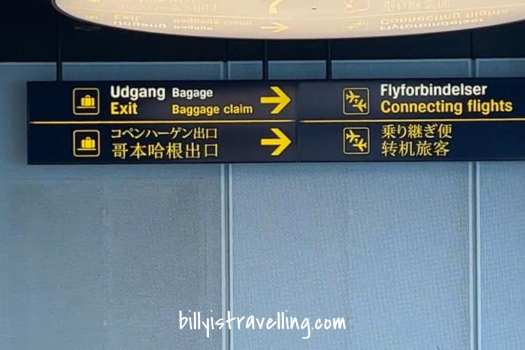 Copenhagen airport arrival