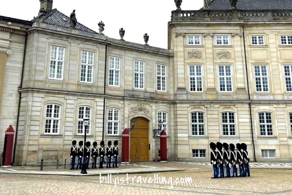 copenhagen amalienborg palace changing of the guard at noon every day
