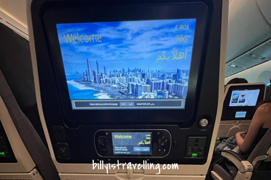 Etihad Airways Economy Class seat on Boeing 787-9