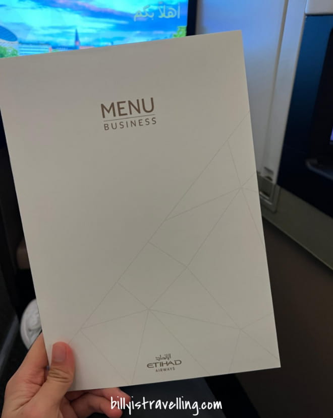 etihad business menu