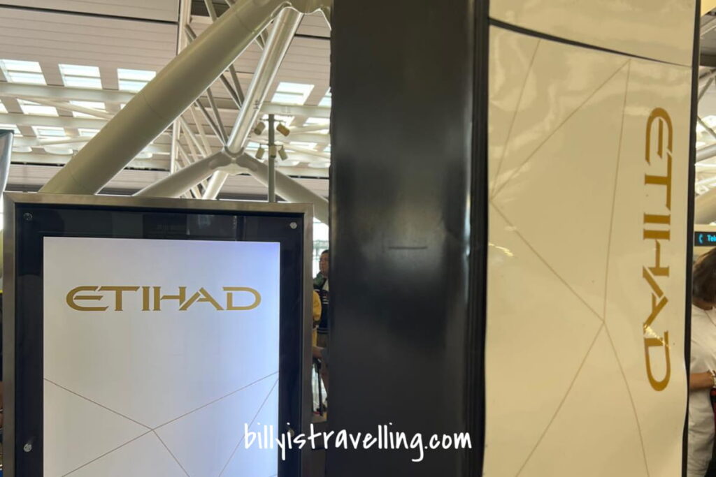 Etihad Airways EY815 Check-in counter at Kansai International Airport