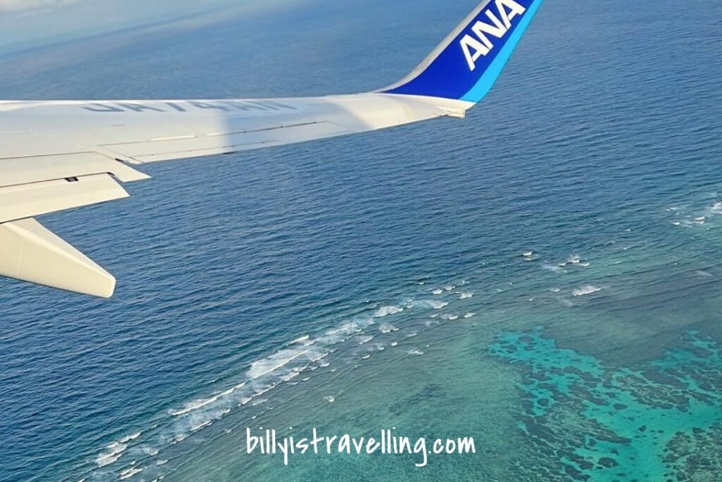 ishigaki sea view from nh1780 airplane