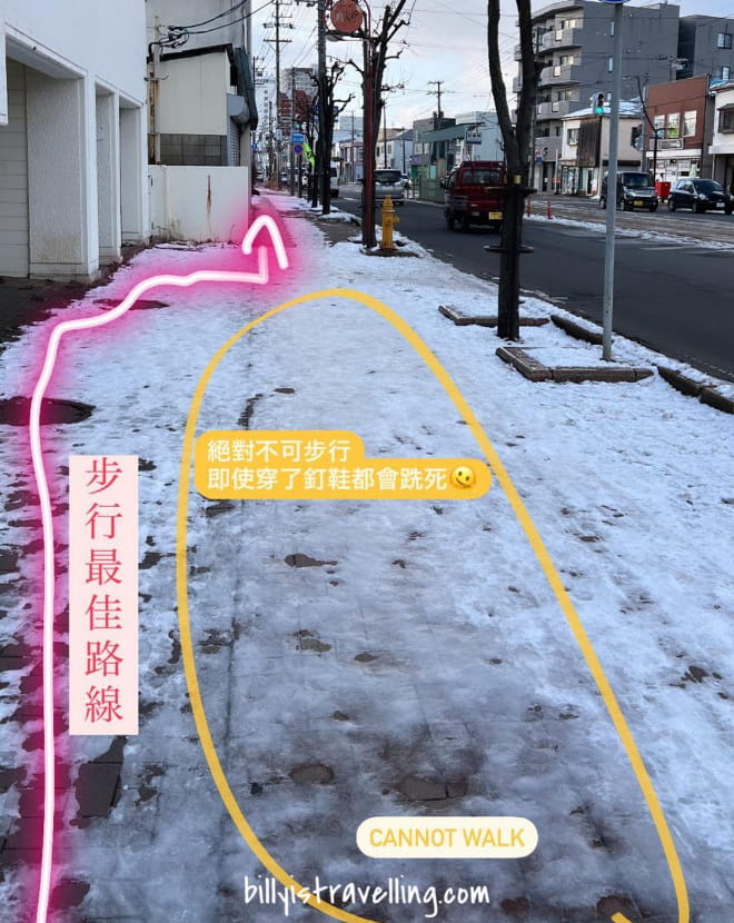 雪地的最佳步行路線
