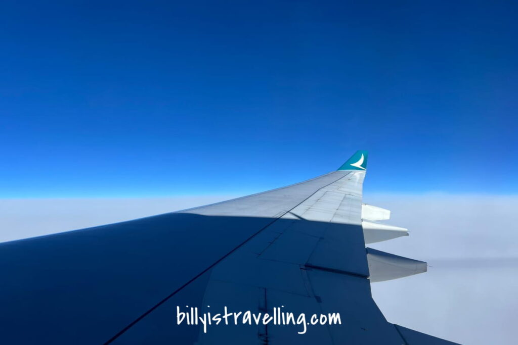 cathay pacific cx502 window seat view