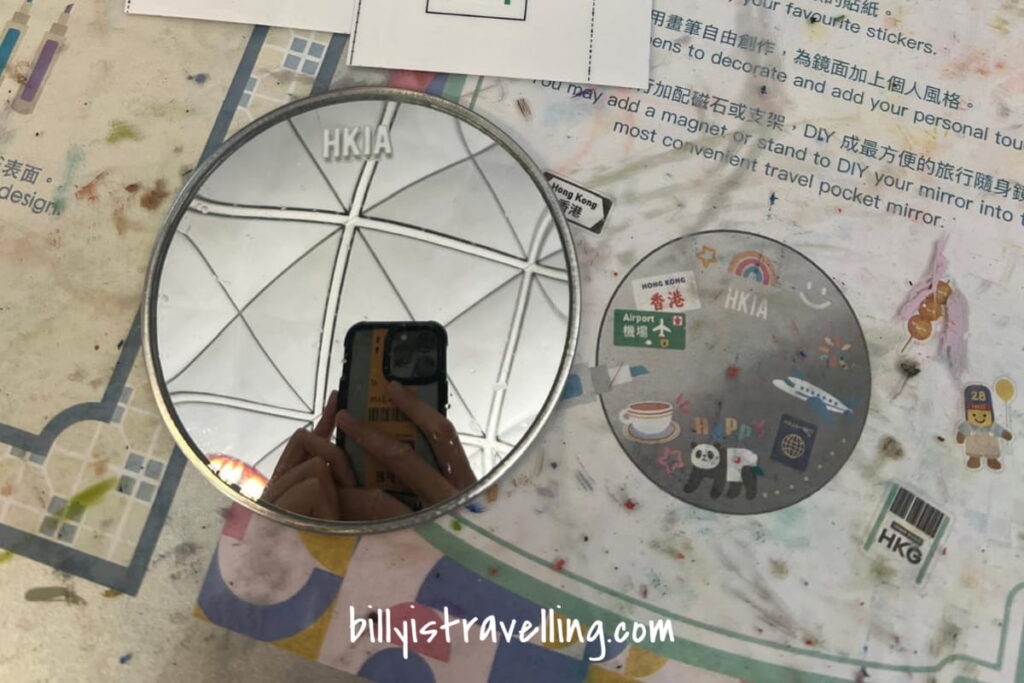 hong kong airport free diy workshop experience diy mini mirror materials