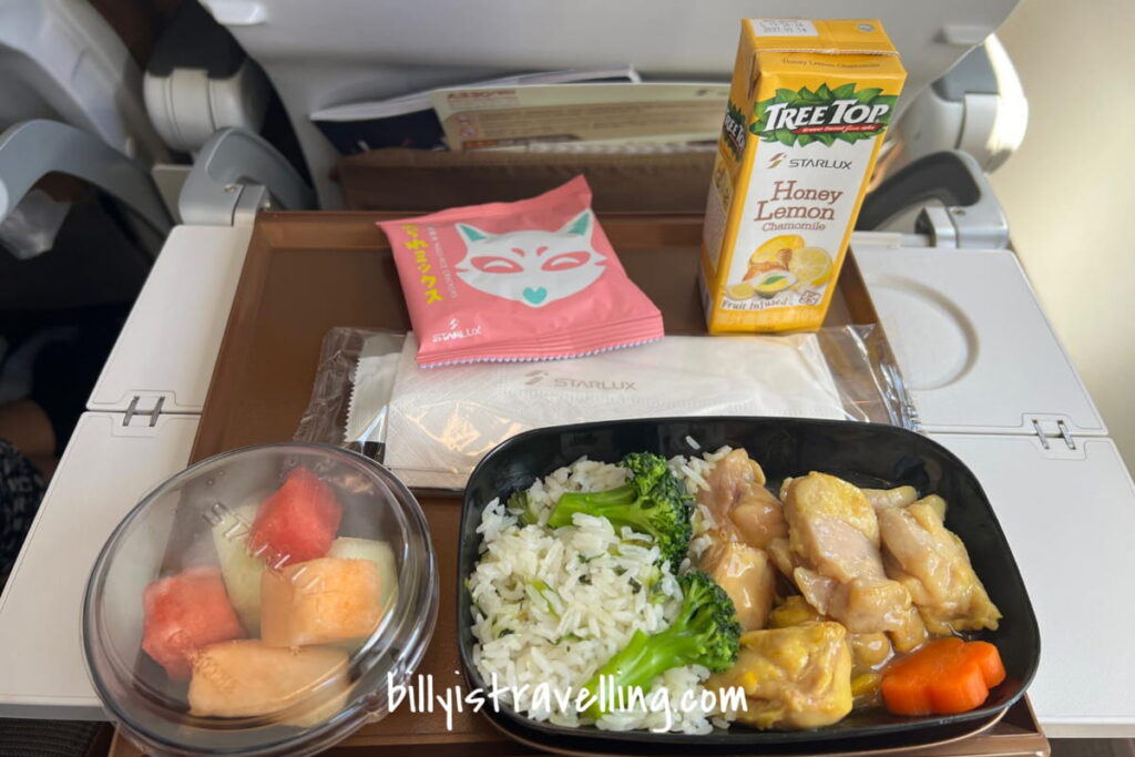 starlux jx234 hkg to tpe inflight meal