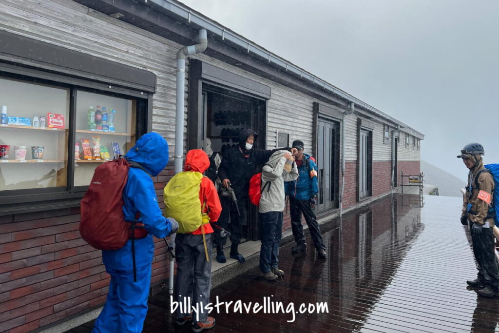 climbing in mt fuji suddenly raining